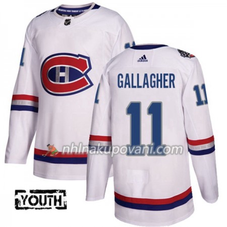 Montreal Canadiens Dresy Brendan Gallagher 11 Bílá 2017-2018 Adidas Classic Authentic - Dětské